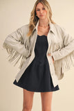 Suede Tassel Jacket - Greige Goods