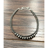 Western Bead Necklace - Greige Goods