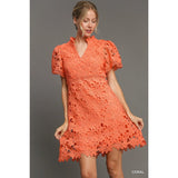 Floral Lace Mini Dress - Greige Goods