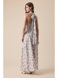 Floral Halter Maxi Dress - Greige Goods
