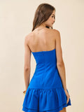 Strapless Ruffle Mini Dress - Greige Goods