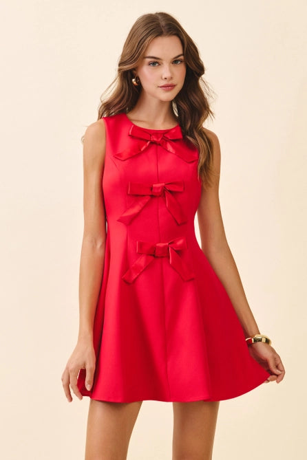 Fit & Flare Bow Dress - Greige Goods