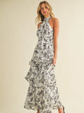 Halter Tiered Maxi Dress - Greige Goods