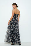 Strapless Corset Floral Maxi - Greige Goods