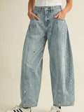 Barrel Denim Pants - Greige Goods