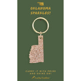Oklahoma Glitter Keychain - Greige Goods