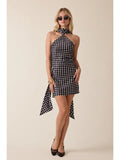 Polka Dot Scarf Mini Dress - Greige Goods