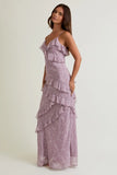 Chiffon Ruffle Midi Dress - Greige Goods