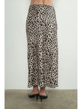 Leopard Satin Midi Skirt