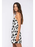 Cattle Print Sweetheart Dress - Greige Goods
