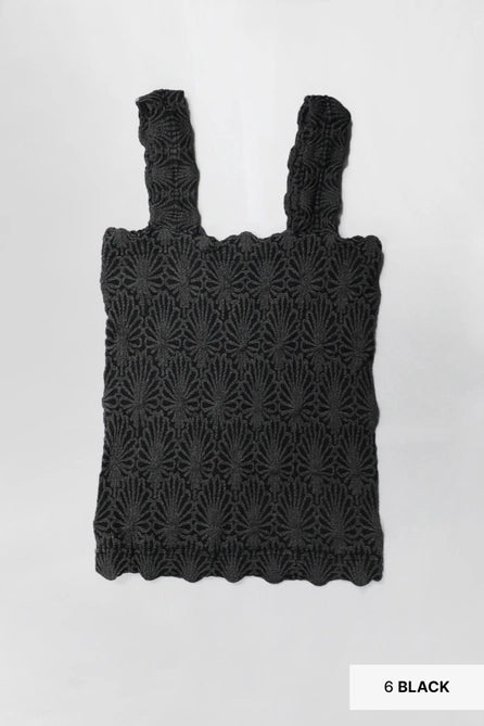Lace Square Neck Tank - Greige Goods