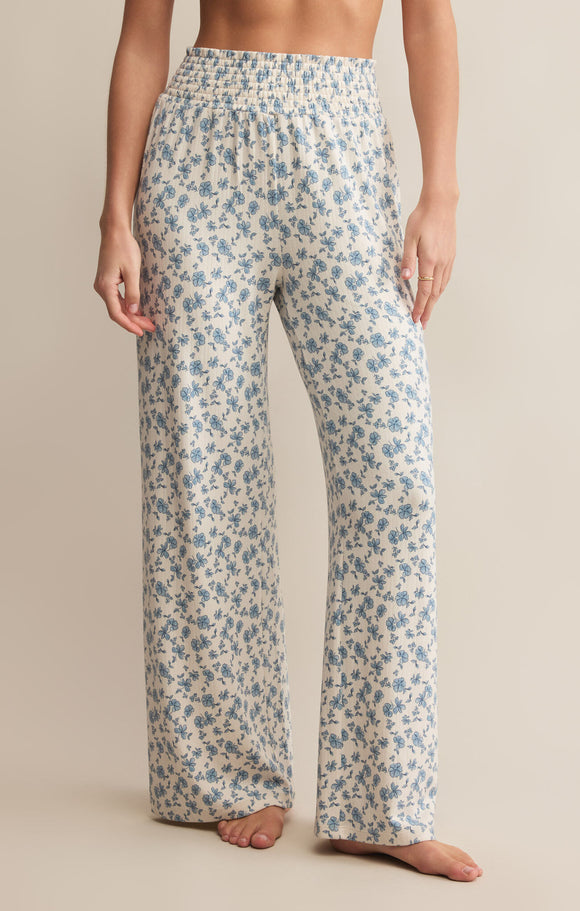 Dawn Smocked Ditsy Pant - Greige Goods