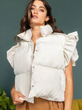 Ruffle Sleeve Crop Vest - Greige Goods