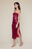 Sequin Side Slit Tube Midi - Greige Goods