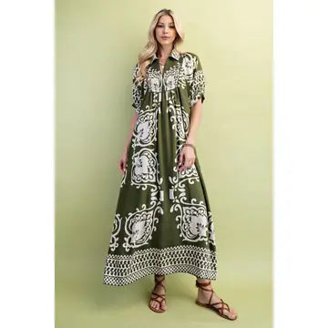 Print Midi Dress - Greige Goods