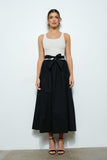 Knit Bodice Flare Skirt Maxi - Greige Goods