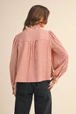 Striped Ruffle Button Down