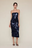Sequin Side Slit Tube Midi - Greige Goods