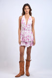 Plunging Halter Layered Mini Romper