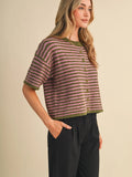 Pretty In Stripes Cardigan - Greige Goods