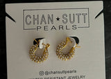 Gold Diamond Hoops - Greige Goods