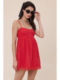 Polka Dot Swing Mini Dress - Greige Goods