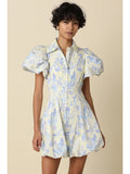 Elain Puff-Sleeve Mini - Greige Goods