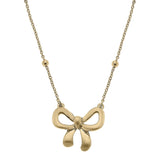 Rosalie Bow Pendant Necklace - Greige Goods