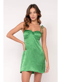 Satin Tie Strap Mini Dress - Greige Goods