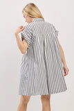 Striped Button Down Dress - Greige Goods