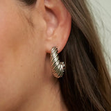 Silver Braided Hoops - Greige Goods