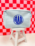 Sorority Seersucker Cosmetic Bag - Greige Goods