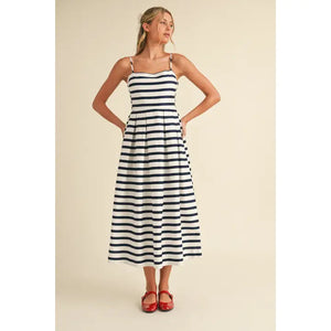 Striped Flare Midi