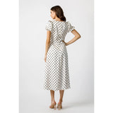 Polka Dot Puff Sleeve Midi