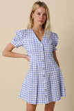Serena Gingham Dress - Greige Goods