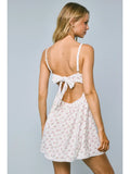 Floral Open Back Mini Dresss - Greige Goods