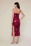 Sequin Side Slit Tube Midi - Greige Goods