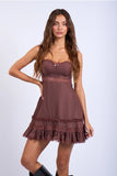 Sweetheart Neck Lace Trim Mini