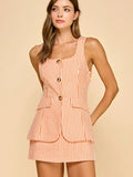 Round Neckline Sleeveless Romper - Greige Goods