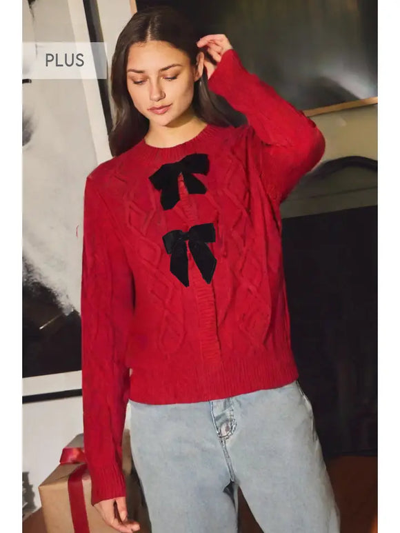 Curvy Girl Bow Front Cardigan