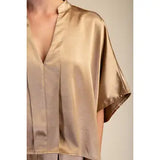 V-Neck Oversize Top - Greige Goods