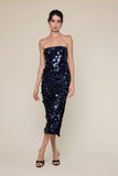 Sequin Side Slit Tube Midi - Greige Goods