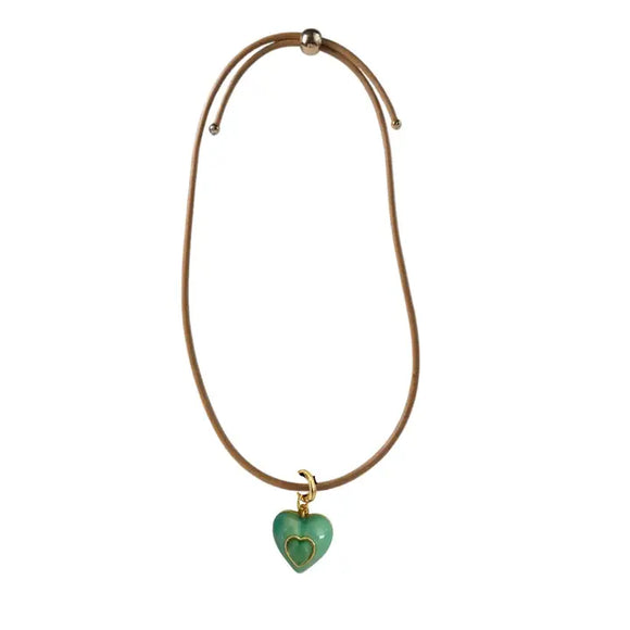 Heart Leather Cord Necklace