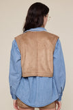 Suede Stitching Point Vest - Greige Goods