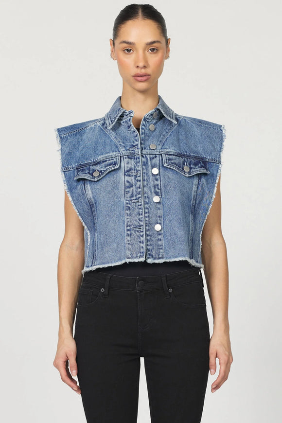 Melody Denim Vest - Greige Goods