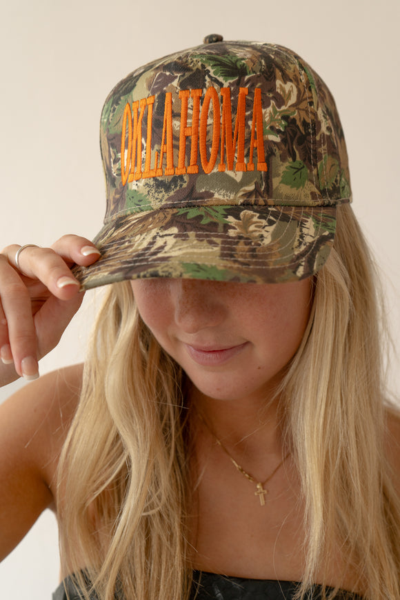 Camo Oklahoma Trucker Hat