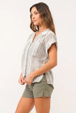 Cali Sage Stripe Shirt - Greige Goods