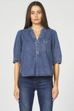 Sidney Denim Top - Greige Goods
