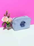 Sorority Seersucker Cosmetic Bag - Greige Goods