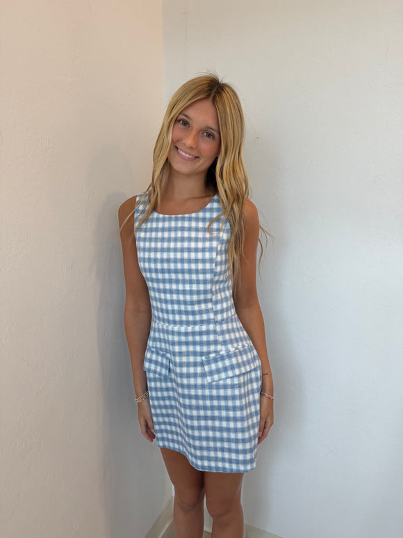 Checker Pocket Mini Dress– Greige Goods